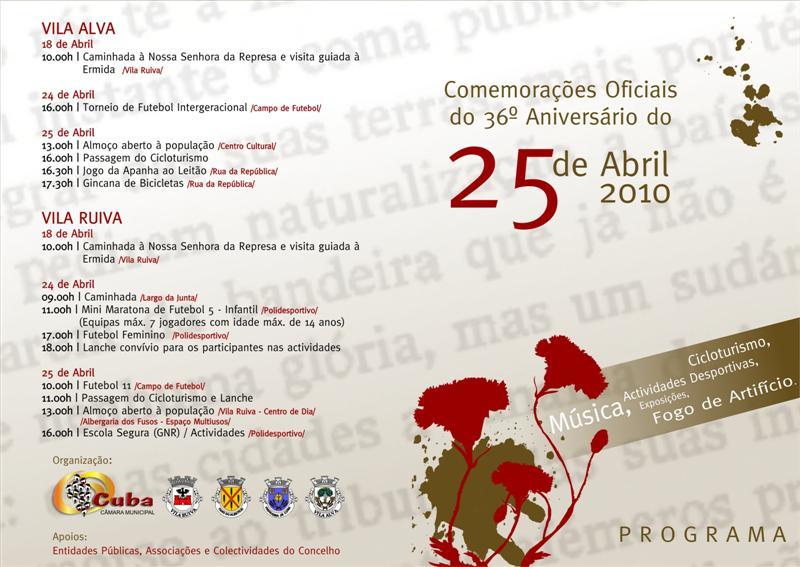 programa 25 Abril 2010 programa 25 Abril 2010