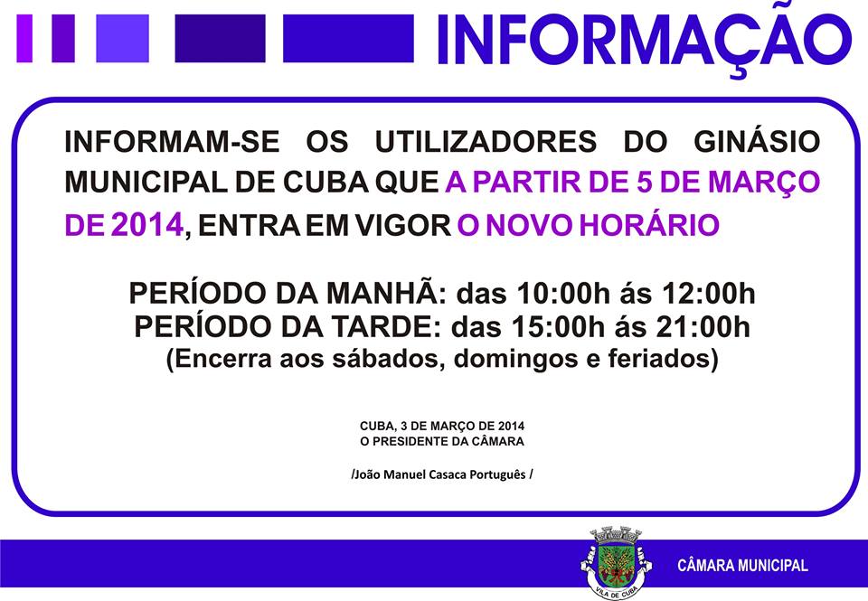 horario ginasio
