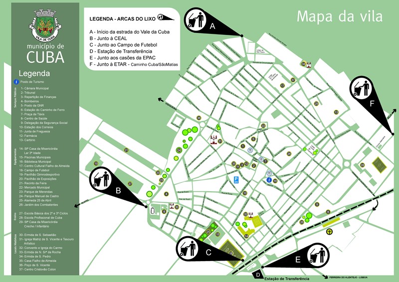 Mapa arcas do lixo