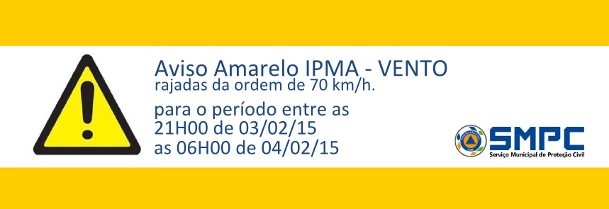 aviso amarelo vento