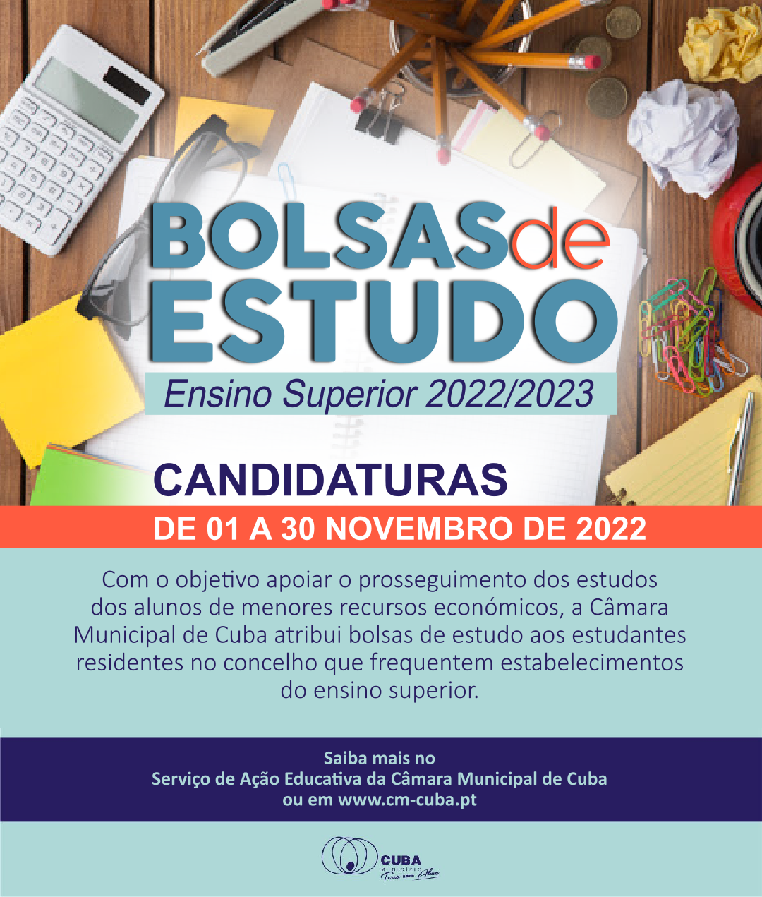CANDIDATURAS BOLSAS DE ESTUDO
