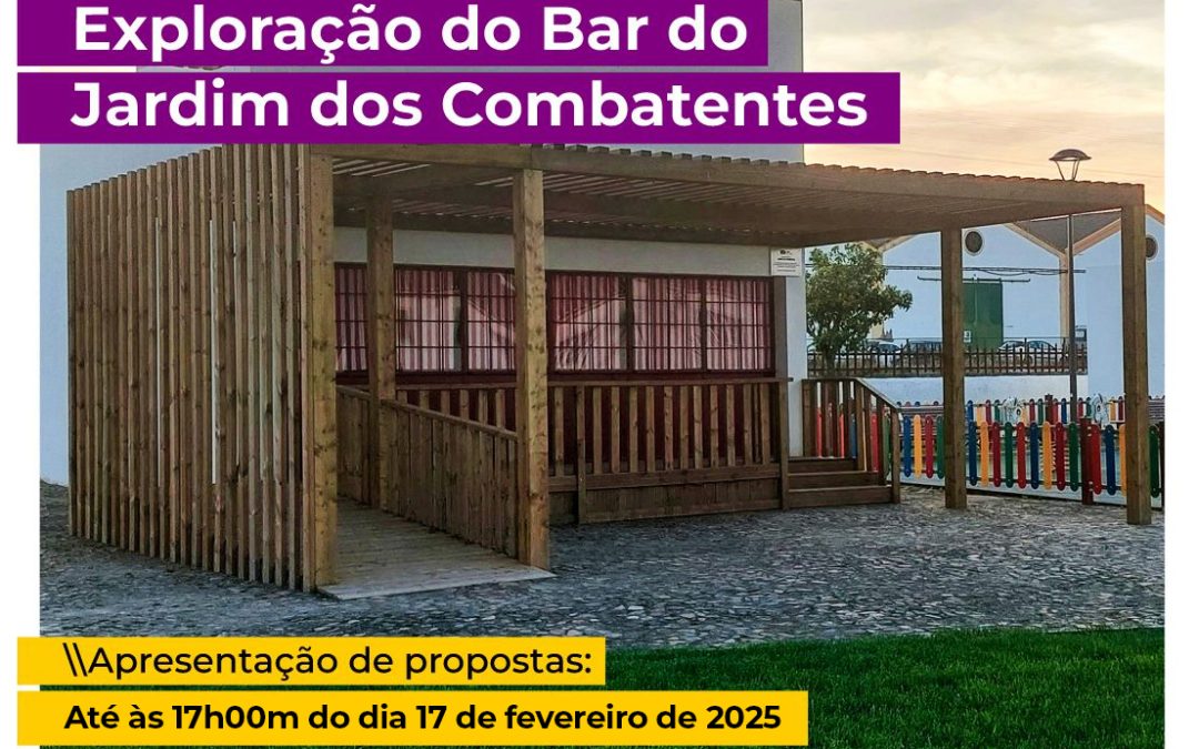 Procedimento concursal para arrendamento comercial do Bar do Jardim dos Combatentes, em Cuba