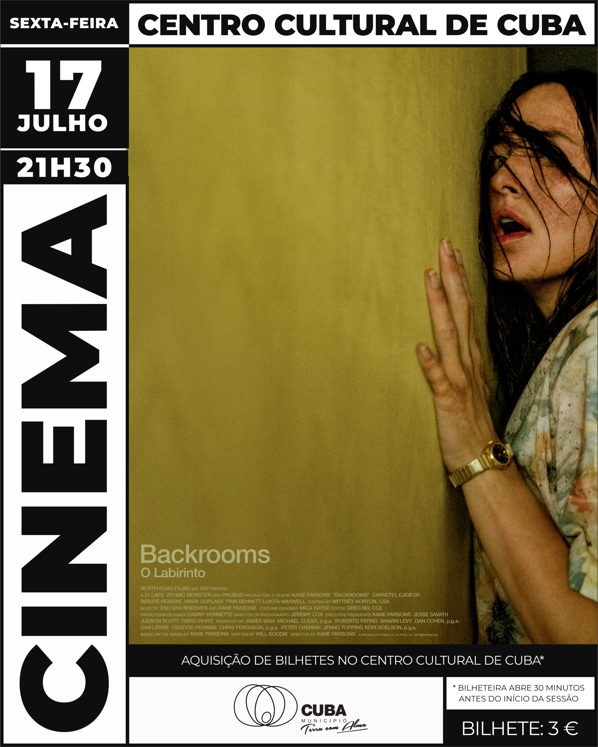 Cinema | Backrooms – o Labirinto | 17 de Julho no Centro Cultural de Cuba
