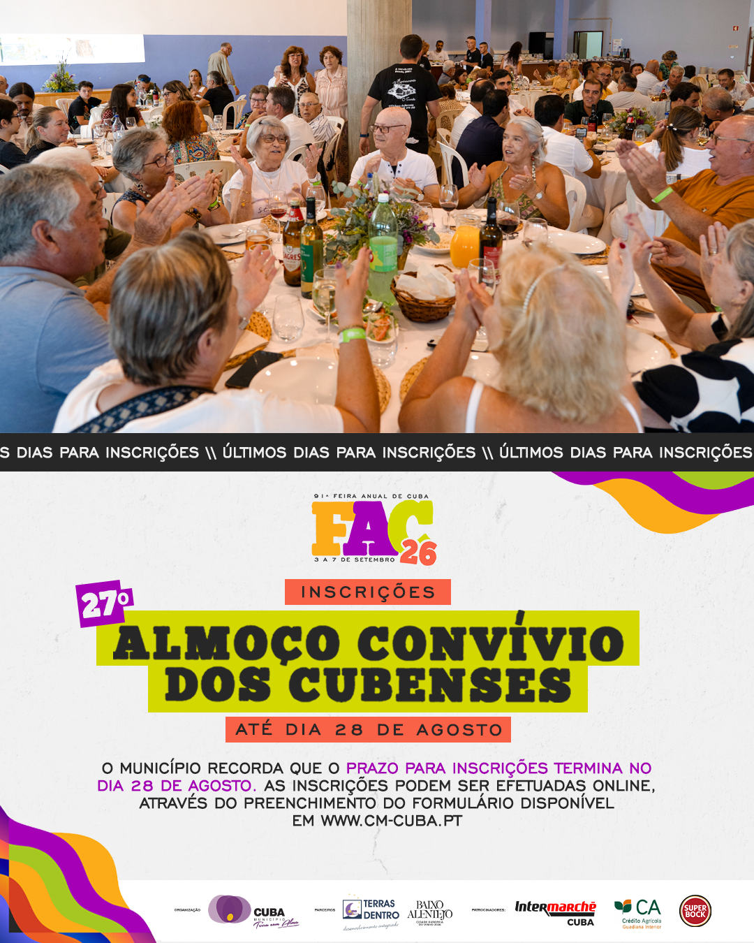 27º Almoço Convívio dos Cubenses | Últimos dias para inscrições